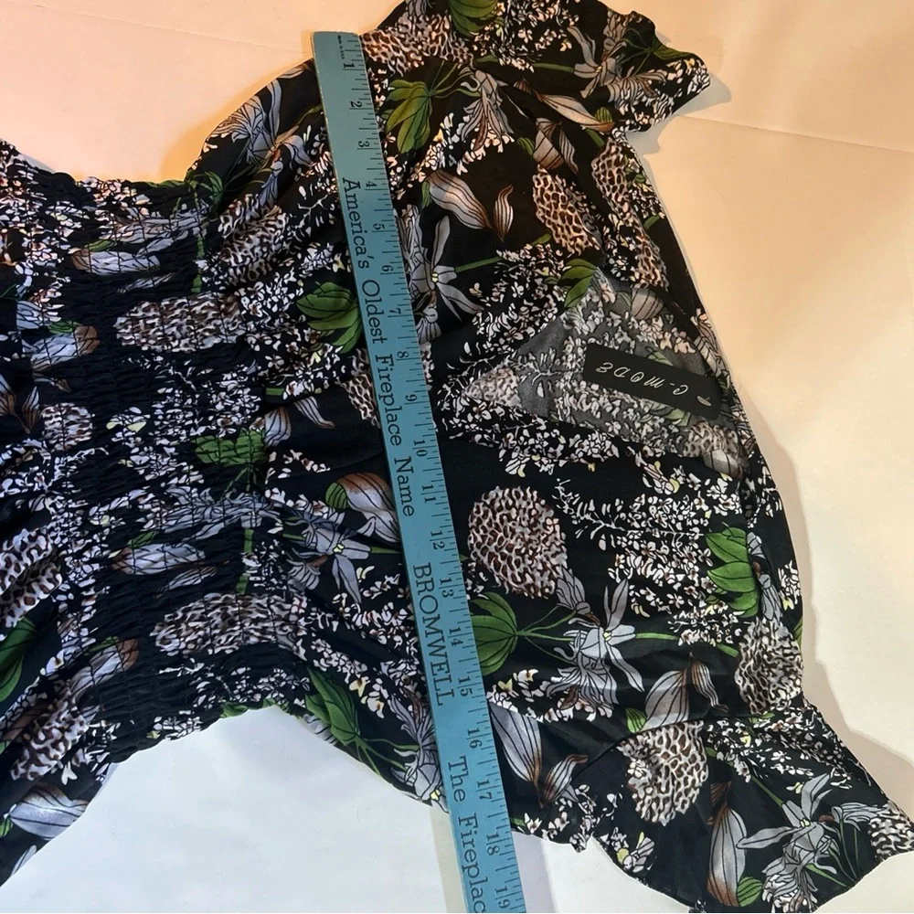 C-Mode Women’s NWT Short Sleeve Floral Pants Romper Jumpsuit Size L/XL - Picture 7 of 9
